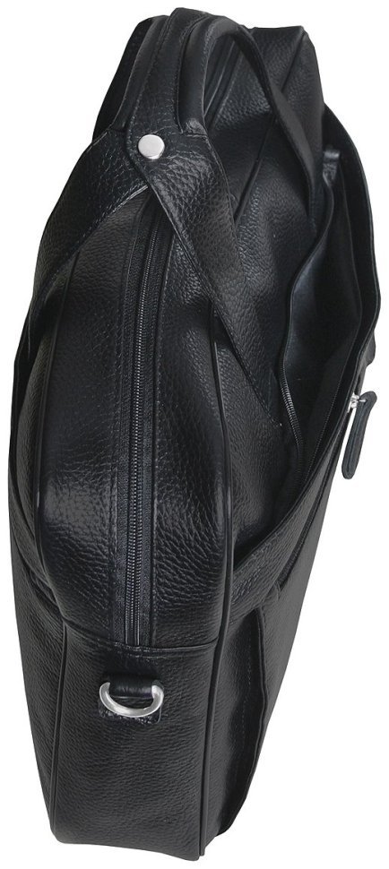 Черная сумка под ноутбук 15.6 дюймов из кожи флотар Vip Collection 102669 modnotak фото №5