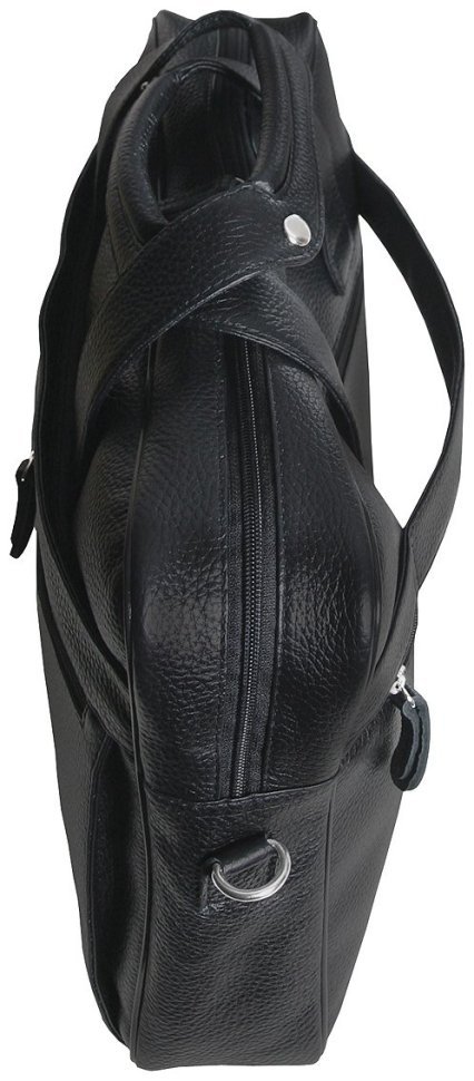 Черная сумка под ноутбук 15.6 дюймов из кожи флотар Vip Collection 102669 modnotak фото №6