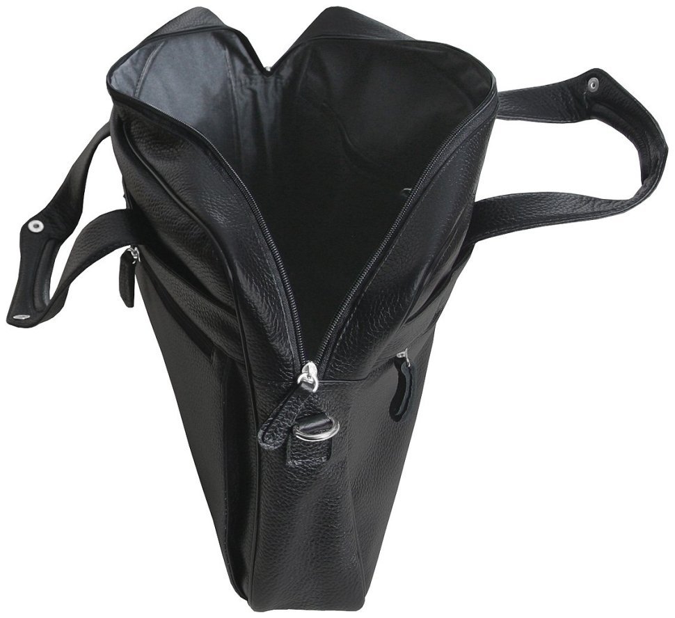 Черная сумка под ноутбук 15.6 дюймов из кожи флотар Vip Collection 102669 modnotak фото №7