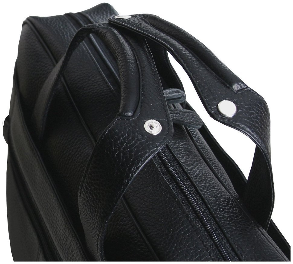 Черная сумка под ноутбук 15.6 дюймов из кожи флотар Vip Collection 102669 modnotak фото №9