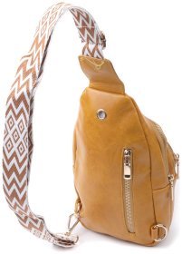 Желтая сумка для женщин из кожзама через плечо Vintage 22769