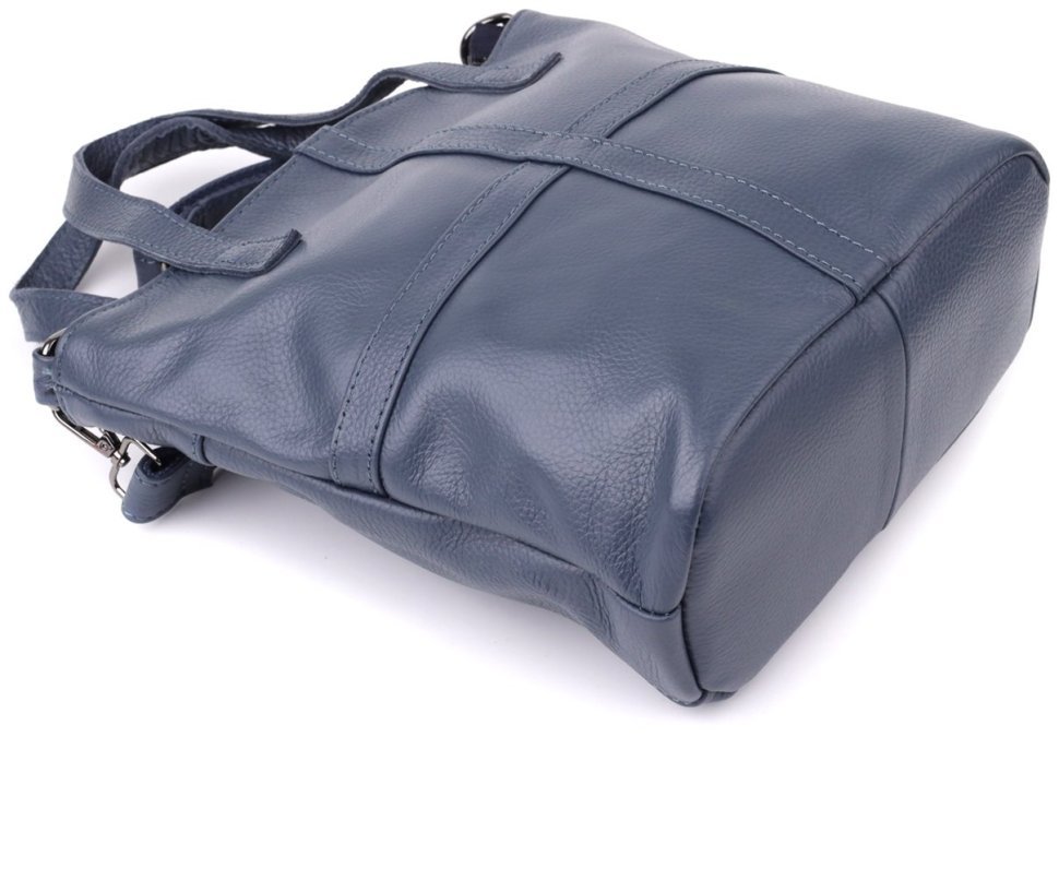 Вместительная женская сумка из фактурной кожи с ручками для носки Vintage 103169 синего цвета фото №4 Вместительная женская сумка из фактурной кожи с ручками для носки Vintage 103169 синего цвета modnotak фото №4