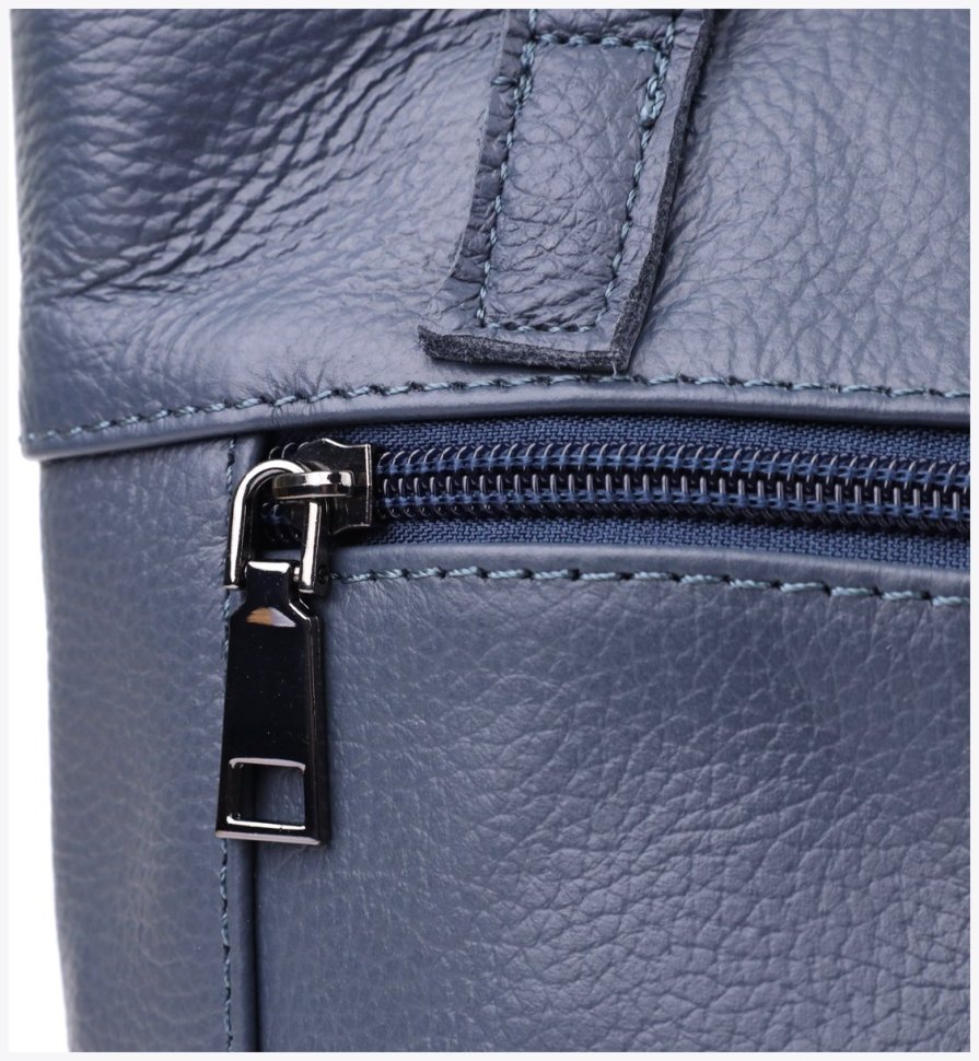 Вместительная женская сумка из фактурной кожи с ручками для носки Vintage 103169 синего цвета фото №5 Вместительная женская сумка из фактурной кожи с ручками для носки Vintage 103169 синего цвета modnotak фото №5