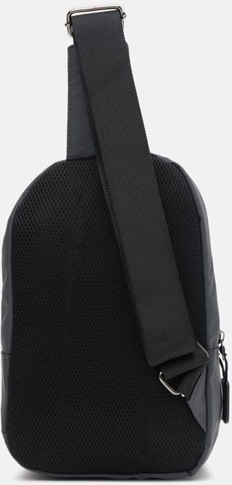 Серая вертикальная мужская сумка-слинг из текстиля Monsen (22127)