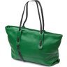 Женская вместительная сумка зеленого цвета из натуральной кожи с ручками Vintage (2422119) - 2