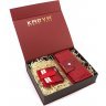 Подарунковий жіночий набір червоного кольору з лакової шкіри (гаманець та картхолдер) KARYA (19851) - 1