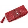 Подарочный женский набор красного цвета из лаковой кожи (кошелек и картхолдер) KARYA (19851) - 4