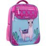 Малиновый школьный рюкзак для девочек из текстиля с ламой Bagland (53769) - 1
