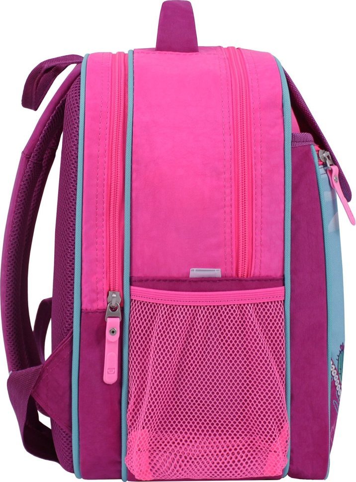Малиновый школьный рюкзак для девочек из текстиля с ламой Bagland (53769)