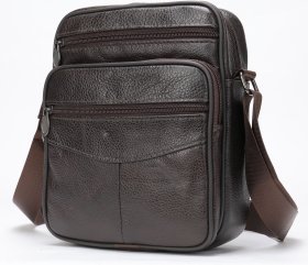 Кожаная мужская сумка-планшет среднего размера в темно-коричневом цвете Vintage (20346)