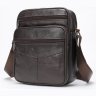 Кожаная мужская сумка-планшет среднего размера в темно-коричневом цвете Vintage (20346) - 1