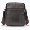 Шкіряна чоловіча сумка-планшет середнього розміру в темно-коричневому кольорі Vintage (20346) - 2