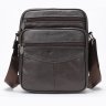 Кожаная мужская сумка-планшет среднего размера в темно-коричневом цвете Vintage (20346) - 3