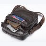 Кожаная мужская сумка-планшет среднего размера в темно-коричневом цвете Vintage (20346) - 4
