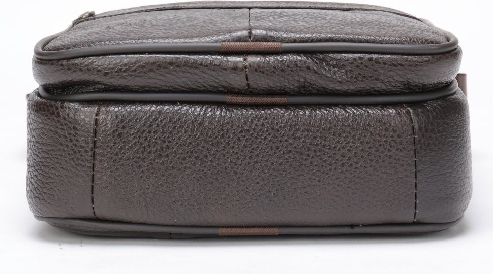 Шкіряна чоловіча сумка-планшет середнього розміру в темно-коричневому кольорі Vintage (20346)