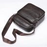 Кожаная мужская сумка-планшет среднего размера в темно-коричневом цвете Vintage (20346) - 6