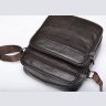 Кожаная мужская сумка-планшет среднего размера в темно-коричневом цвете Vintage (20346) - 7