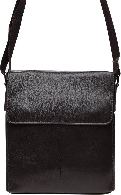 Повсякденна чоловіча сумка з натуральної шкіри коричневого кольору Borsa Leather (21921)