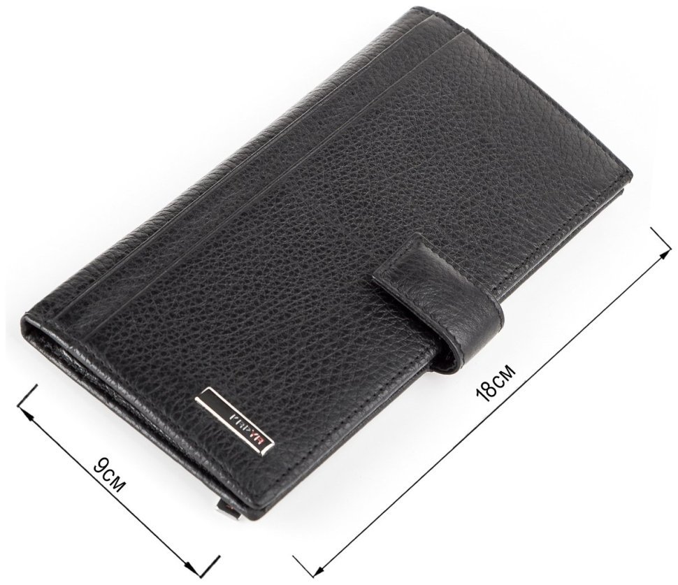 Мужской кожаный купюрник из натуральной кожи флотар с хлястиком на кнопке KARYA (2417018) modnotak фото №7