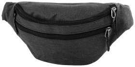 Мужская сумка-бананка из качественного полиэстера Bordlite JBBB темно-серого цвета 94269