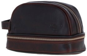 Несессер из натуральной кожи коричневого цвета с ручкой на кисть Ashwood PL41 94469