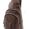 Шкіряний міні рюкзак через плече коричневого кольору Leather Collection (11521) - 4