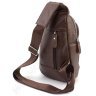Шкіряний міні рюкзак через плече коричневого кольору Leather Collection (11521) - 2