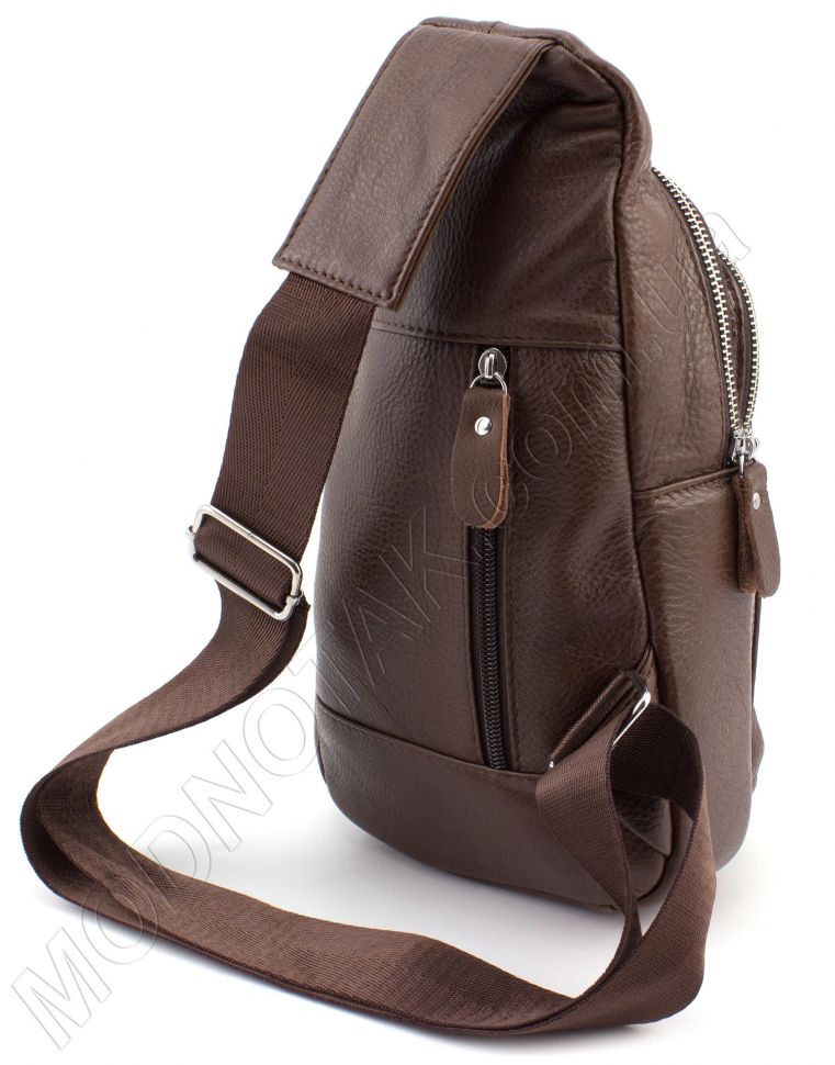 Кожаный мини рюкзак через плечо коричневого цвета Leather Collection (11521)
