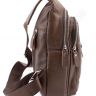Шкіряний міні рюкзак через плече коричневого кольору Leather Collection (11521) - 3