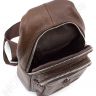 Шкіряний міні рюкзак через плече коричневого кольору Leather Collection (11521) - 7