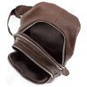 Шкіряний міні рюкзак через плече коричневого кольору Leather Collection (11521) - 8