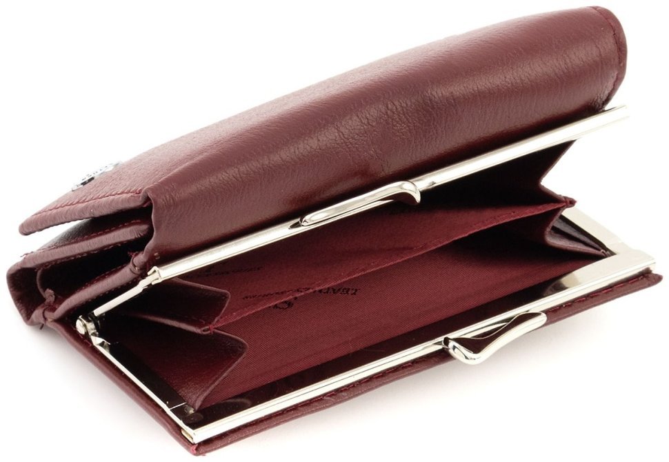 Женский кожаный кошелек небольшого размера ST Leather 94569 бордовый modnotak фото №5