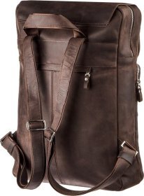 Великий чоловічий рюкзак зі шкіри Crazy horse у коричневому кольорі Shvigel (15307)