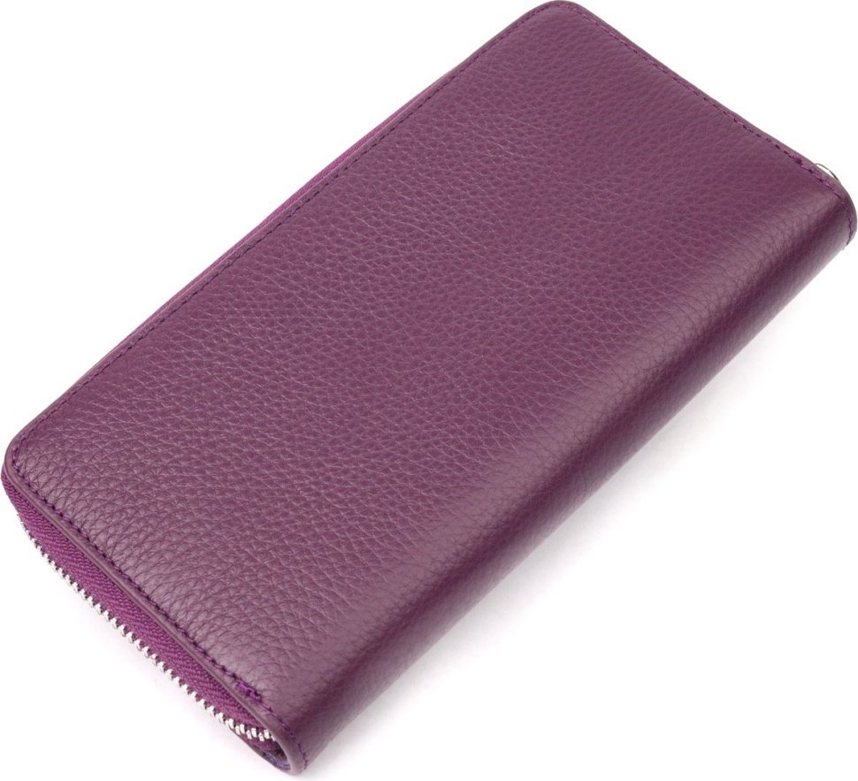 Фіолетовий жіночий гаманець із натуральної шкіри флотар KARYA (2421155)