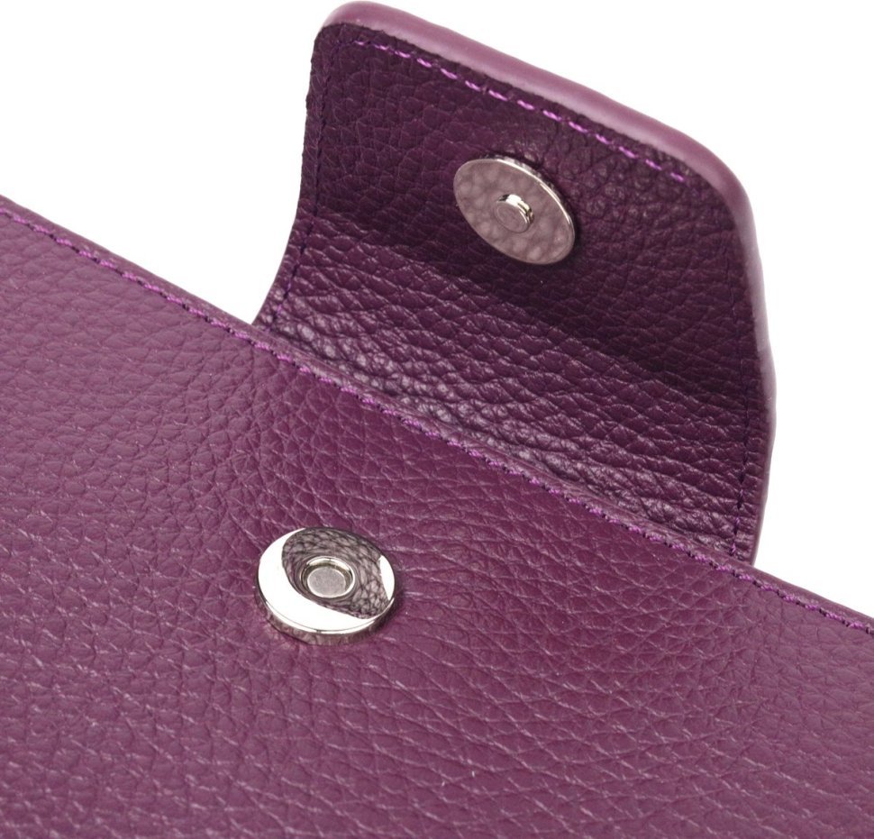 Фиолетовый женский кошелек из натуральной кожи флотар KARYA (2421155)