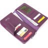 Фіолетовий жіночий гаманець із натуральної шкіри флотар KARYA (2421155) - 4