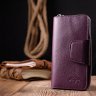 Фіолетовий жіночий гаманець із натуральної шкіри флотар KARYA (2421155) - 7