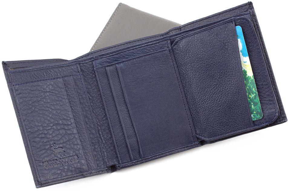 Синій шкіряний гаманець малого розміру Marco Coverna (17845)