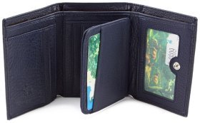 Синій шкіряний гаманець малого розміру Marco Coverna (17845)