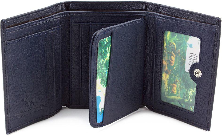 Синій шкіряний гаманець малого розміру Marco Coverna (17845)