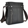 Недорогая мужская сумка-планшет на плечо из натуральной кожи коричневого цвета TIDING BAG (21217) - 1