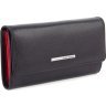 Класичний жіночий гаманець із натуральної шкіри чорно-червоного кольору KARYA (55869) - 1