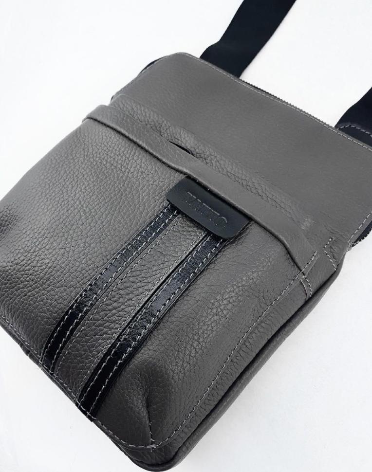 Компактная мужская наплечная сумка серого цвета VATTO (11711)