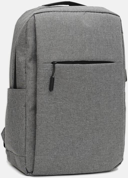 Чоловічий повсякденний рюкзак із текстилю сірого кольору під ноутбук Monsen (56469)