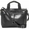Классическая деловая мужская сумка черного цвета из гладкой кожи VATTO (12010) - 4