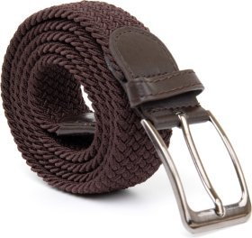 Текстильний чоловічий ремінь під штани коричневого кольору Vintage (2420523)