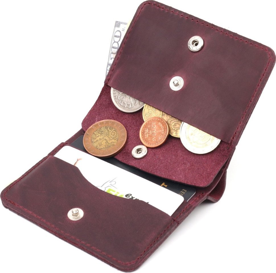 Стильний жіночий гаманець з натуральної шкіри на кнопці Shvigel (2416604)