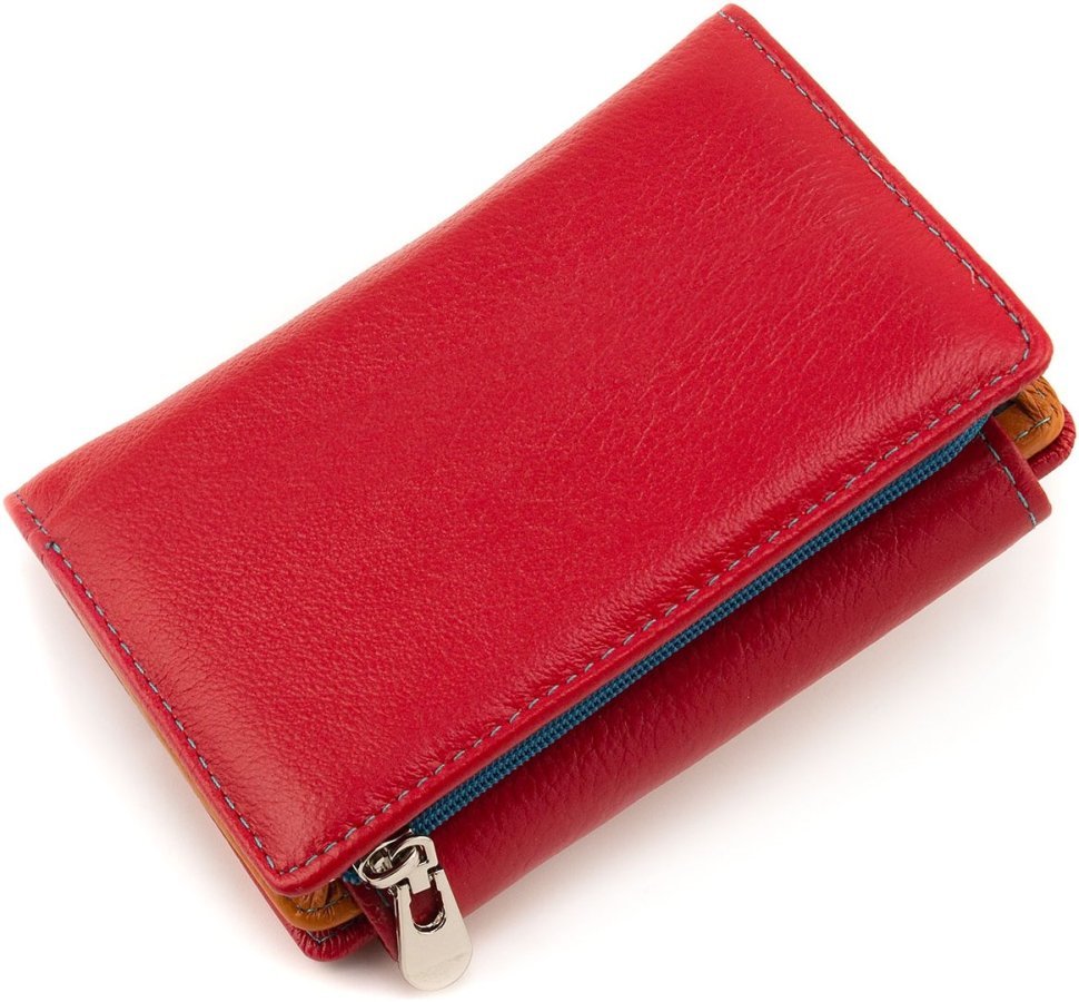 Средний женский кошелек из натуральной кожи красного цвета ST Leather 1767269