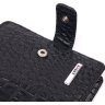 Чорне чоловіче портмоне з якісної натуральної шкіри з тисненням під крокодила KARYA (2421371) - 3