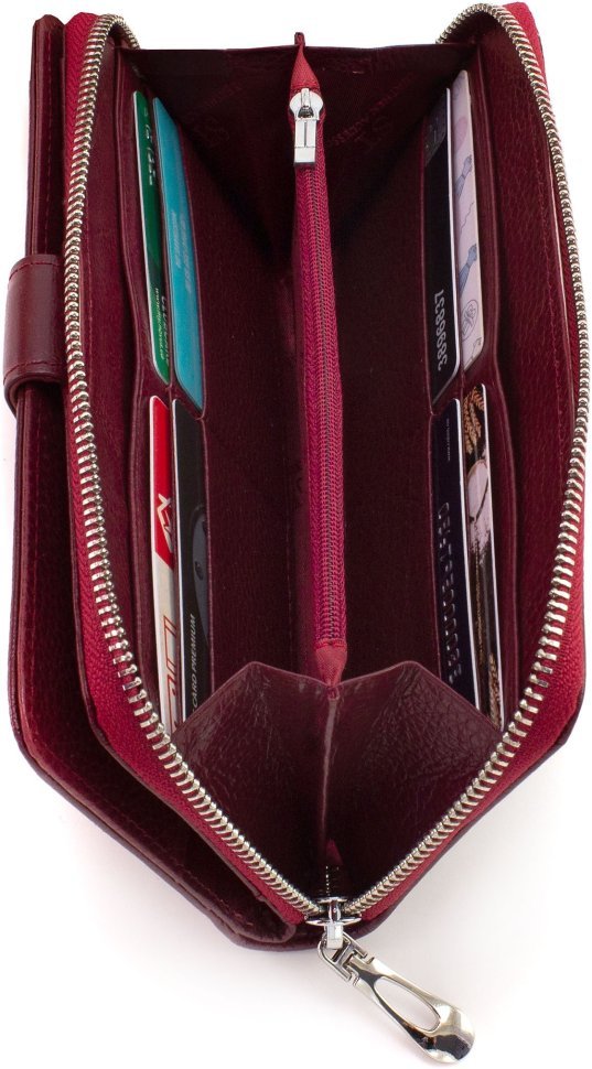 Большой бордовый женский кошелек из натуральной кожи ST Leather 1767369 modnotak фото №10